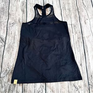 Monreal London Black Mesh Racerback Athletic Tank Top w/ Shelf Bra Size Small